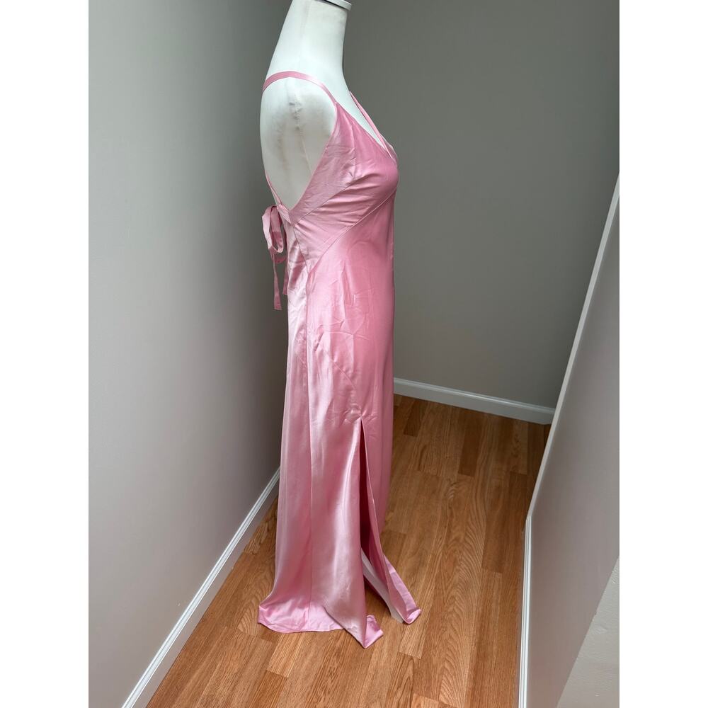 Show Me Your MuMu Anderson Maxi Dress Light Pink Luxe Satin Size Small - Picture 9 of 10